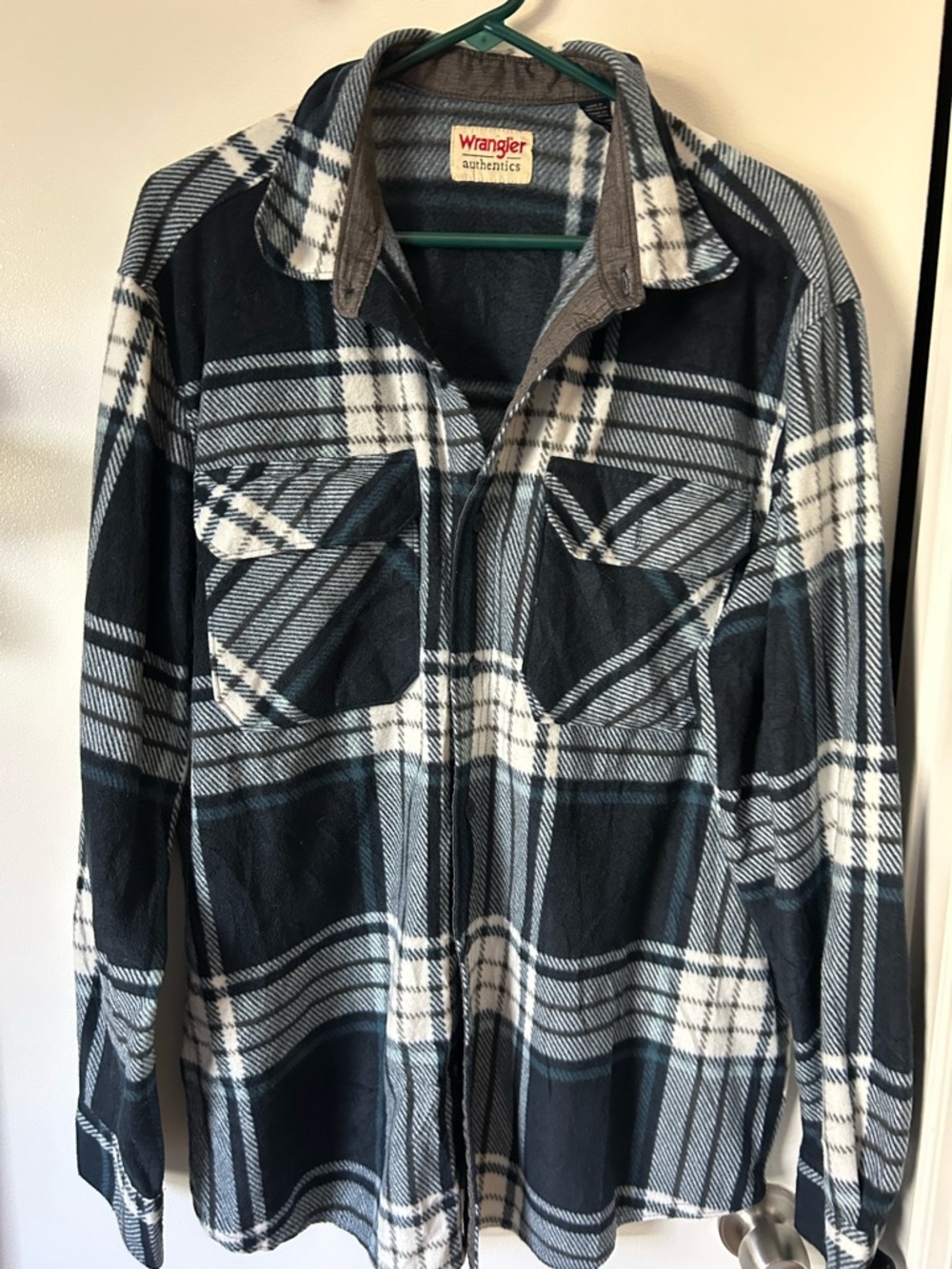 Wrangler Authentics flannel Blue & White Plaid Shirt